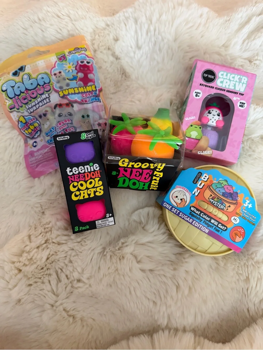 Groovy NeeDoh and Tropical Squishy Set- Authentic & Rare!